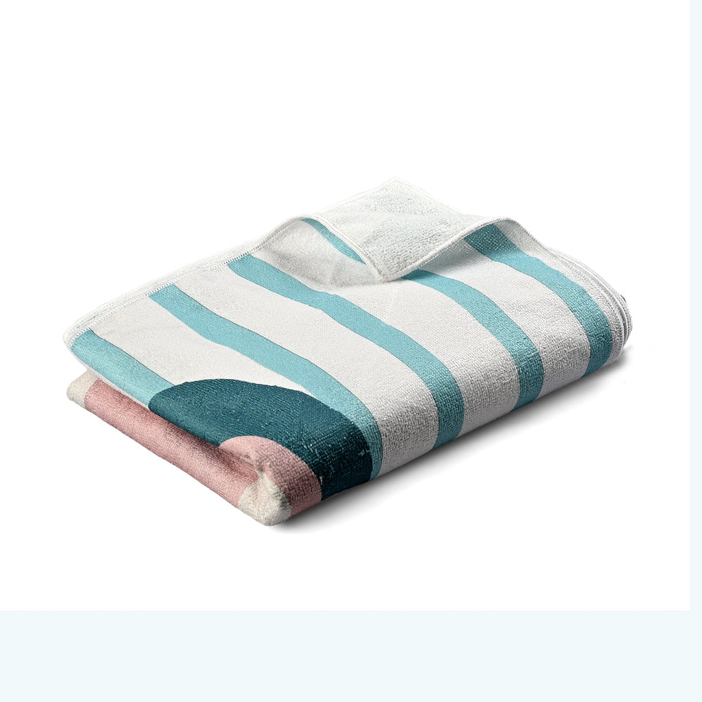 Livmore Micro Polyester Digital Printed Beach Towel (90x180 cm) - White