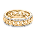 Luxuriant SI/GH Lab Grown Diamond Band Ring in 18K Vermeil Yellow Gold Plated Sterling Silver 0.51 Ct._8516132