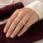 Luxuriant SI/GH Lab Grown Diamond Band Ring in 18K Vermeil Yellow Gold Plated Sterling Silver 0.51 Ct._8516132_2