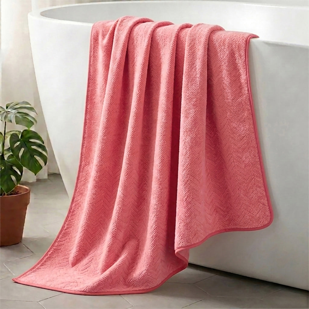 Livmore Woven Microfibre Towel (70 x140 cm) - Pink V32515864 2