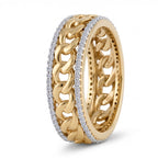 Luxuriant SI/GH Lab Grown Diamond Band Ring in 18K Vermeil Yellow Gold Plated Sterling Silver 0.51 Ct._8516212_3