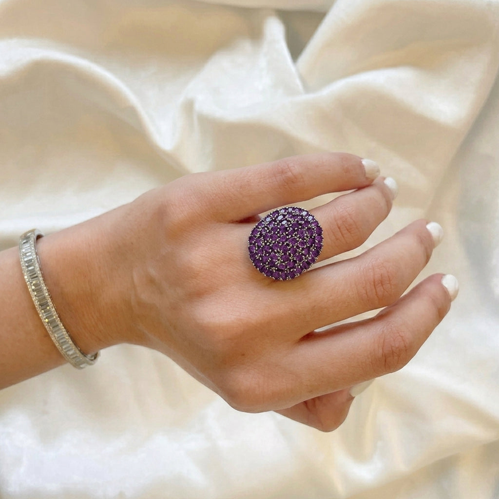 African Amethyst Cluster Ring 9.44 Ct._8516223_1