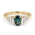 9K Yellow Gold AAA Indicolite & Natural White Diamond Ring 1.00 Ct._8516228