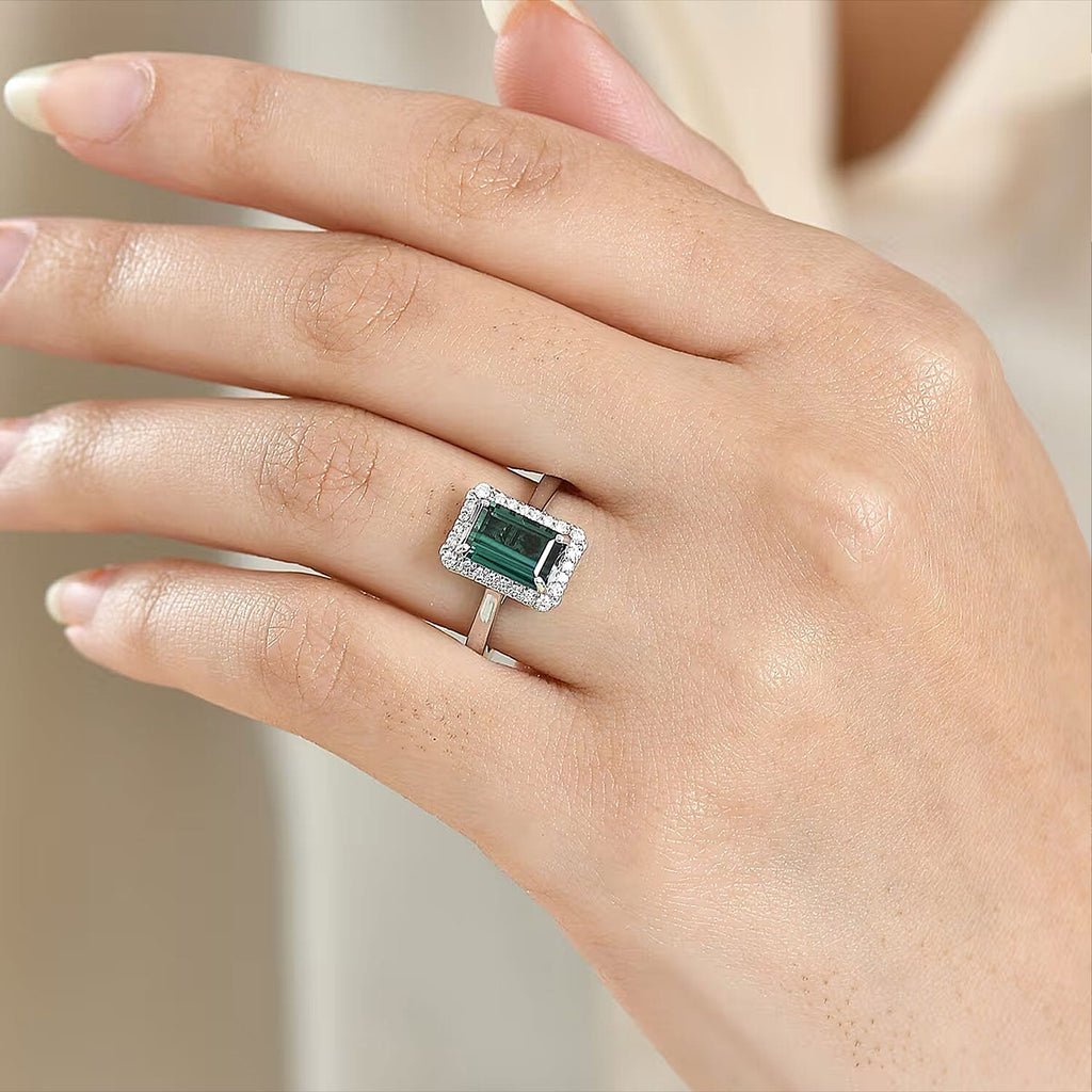 Rhapsody 950 Platinum AAAA Lagoon Tourmaline White Diamond VS-EF Ring, Platinum Wt.5.8 Gms  2.510  Ct._8516426_1