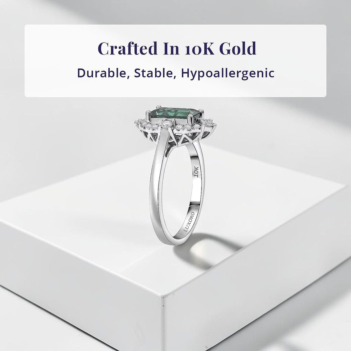 Certified and Appraised LUXORO AAA Lagoon Tourmaline, White Diamond I2 Ring in 10K White Gold, Gold Wt.2.97 Gms  1.620  Ct. 8516432 3