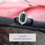 Luxoro 10K White Gold AAA Lagoon Tourmaline, White Diamond I2 Ring, Gold Wt.2.97 Gms  1.620  Ct._8516433_2