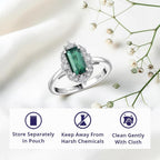 Luxoro 10K White Gold AAA Lagoon Tourmaline, White Diamond I2 Ring, Gold Wt.2.97 Gms  1.620  Ct._8516433_4