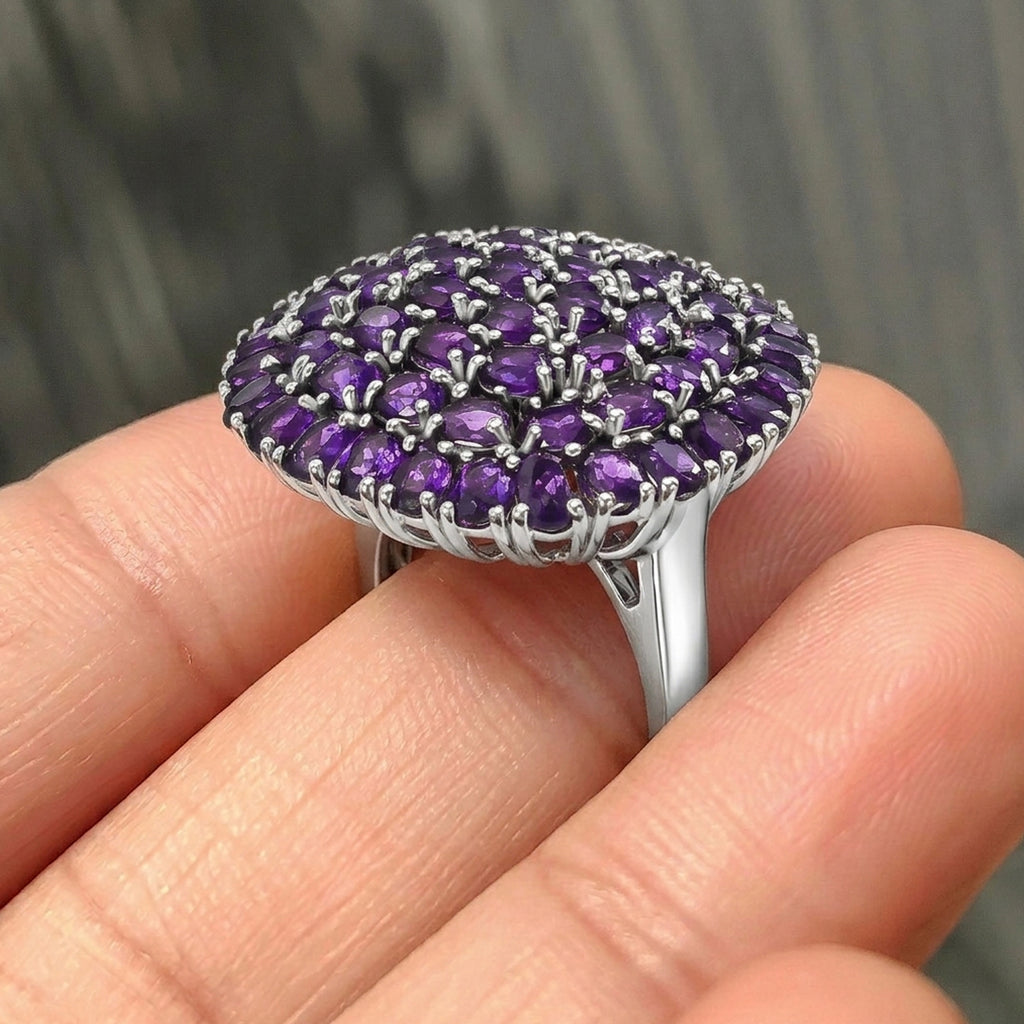 African Amethyst Cluster Ring 9.44 Ct._8516450_5