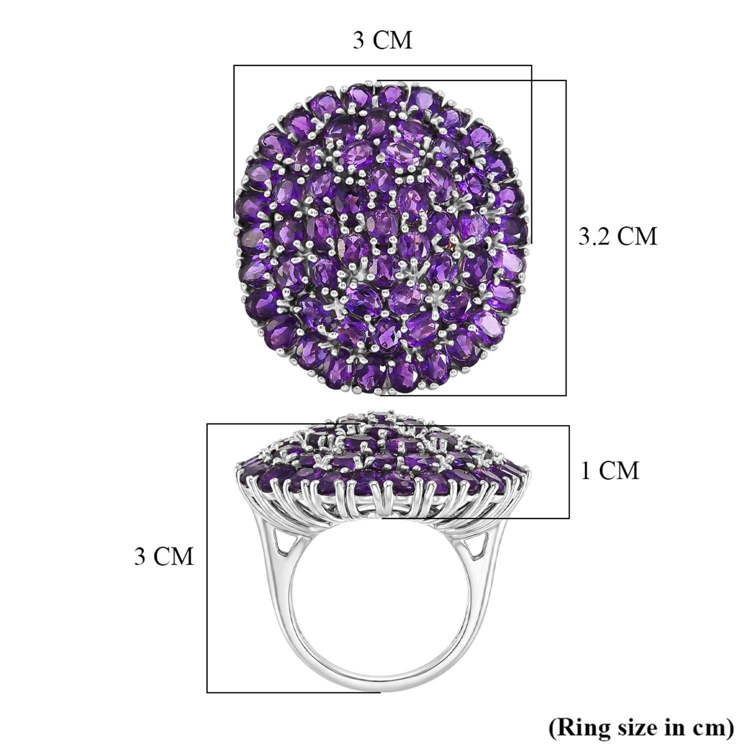 Close Out Deal-  African Amethyst Cluster Ring 10.00 Ct. V32518426 8