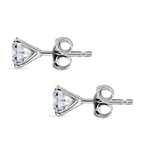 Moissanite Solitaire Stud Push Post Earring in Platinum Overlay Sterling Silver_8516481_3