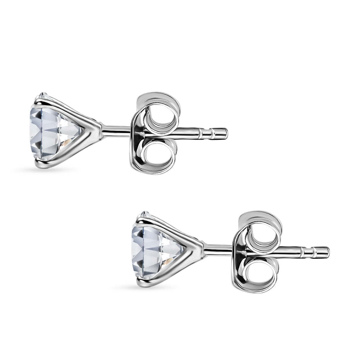 MEGA DEAL Moissanite 1.00ct Solitaire Stud Push Post Earring in Platinum Overlay Sterling Silver 8516481 4