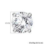 Moissanite Solitaire Stud Push Post Earring in Platinum Overlay Sterling Silver_8516481_4