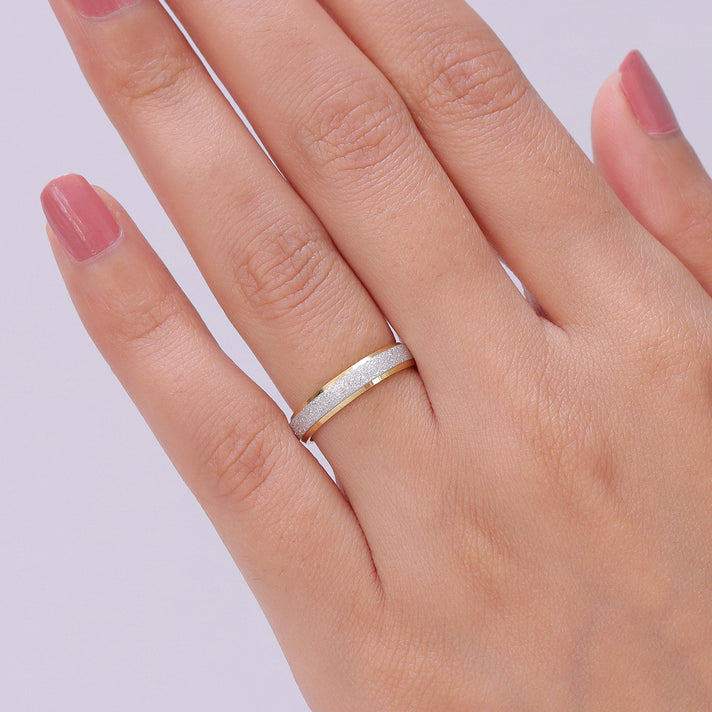 Band Ring in 18K Vermeil Yellow Gold Plated &amp; Platinum Overlay Sterling Silver 8516498 2
