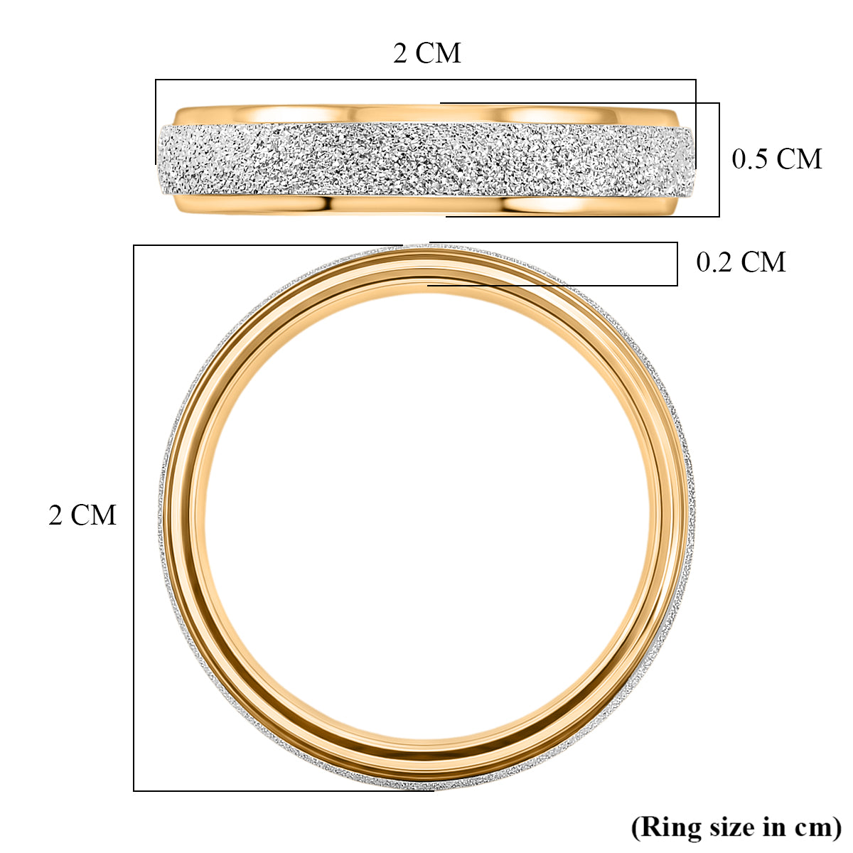 Band Ring in 18K Vermeil Yellow Gold Plated &amp; Platinum Overlay Sterling Silver 8516539 6