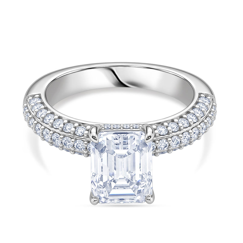D'Joy Moissanite (VS/E-F) Forever Ring in Rhodium Overlay Sterling Silver 3.77 Ct._8516579