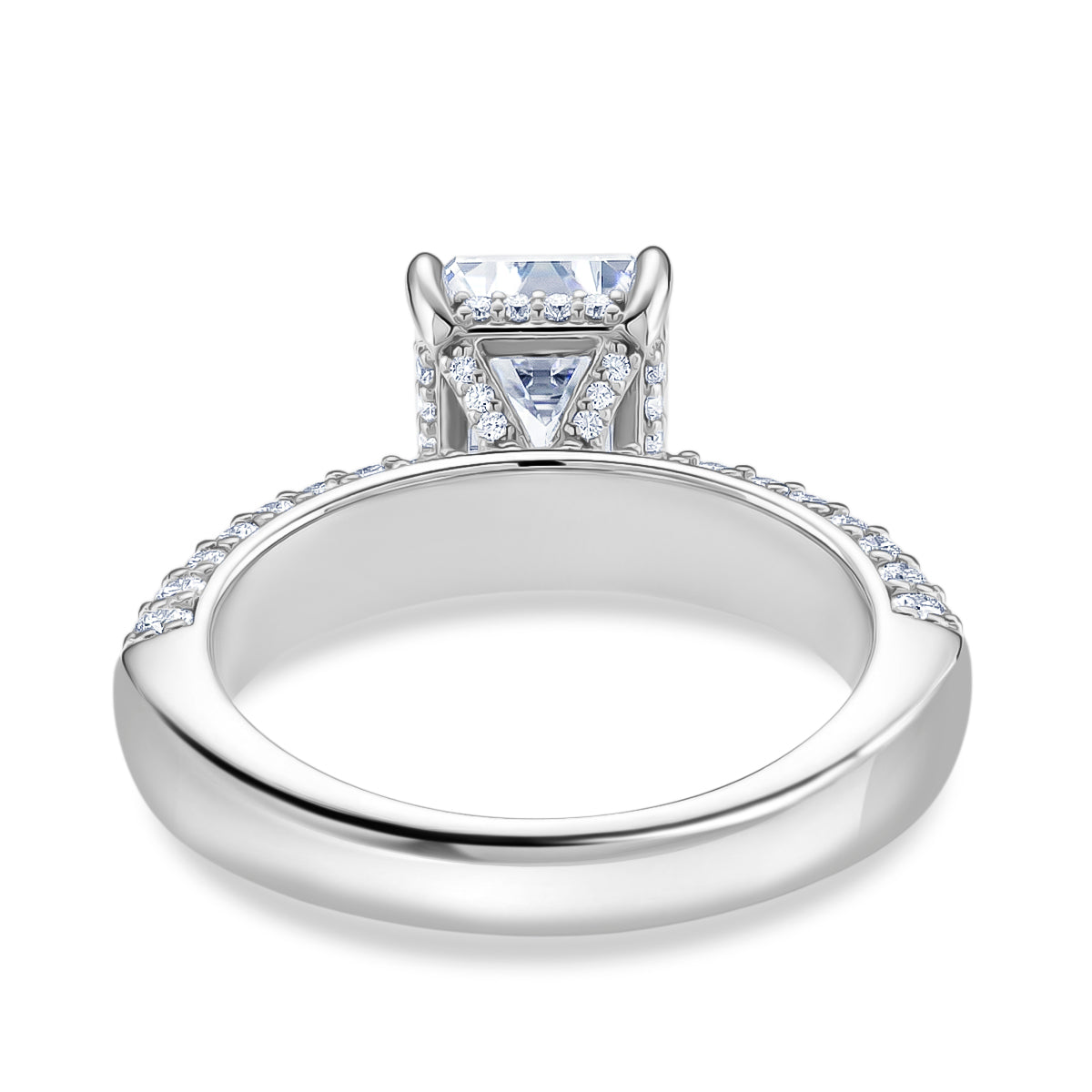 D'Joy Moissanite (VS/E-F) Forever Ring in Rhodium Overlay Sterling Silver 3.77 Ct. V32642044 5