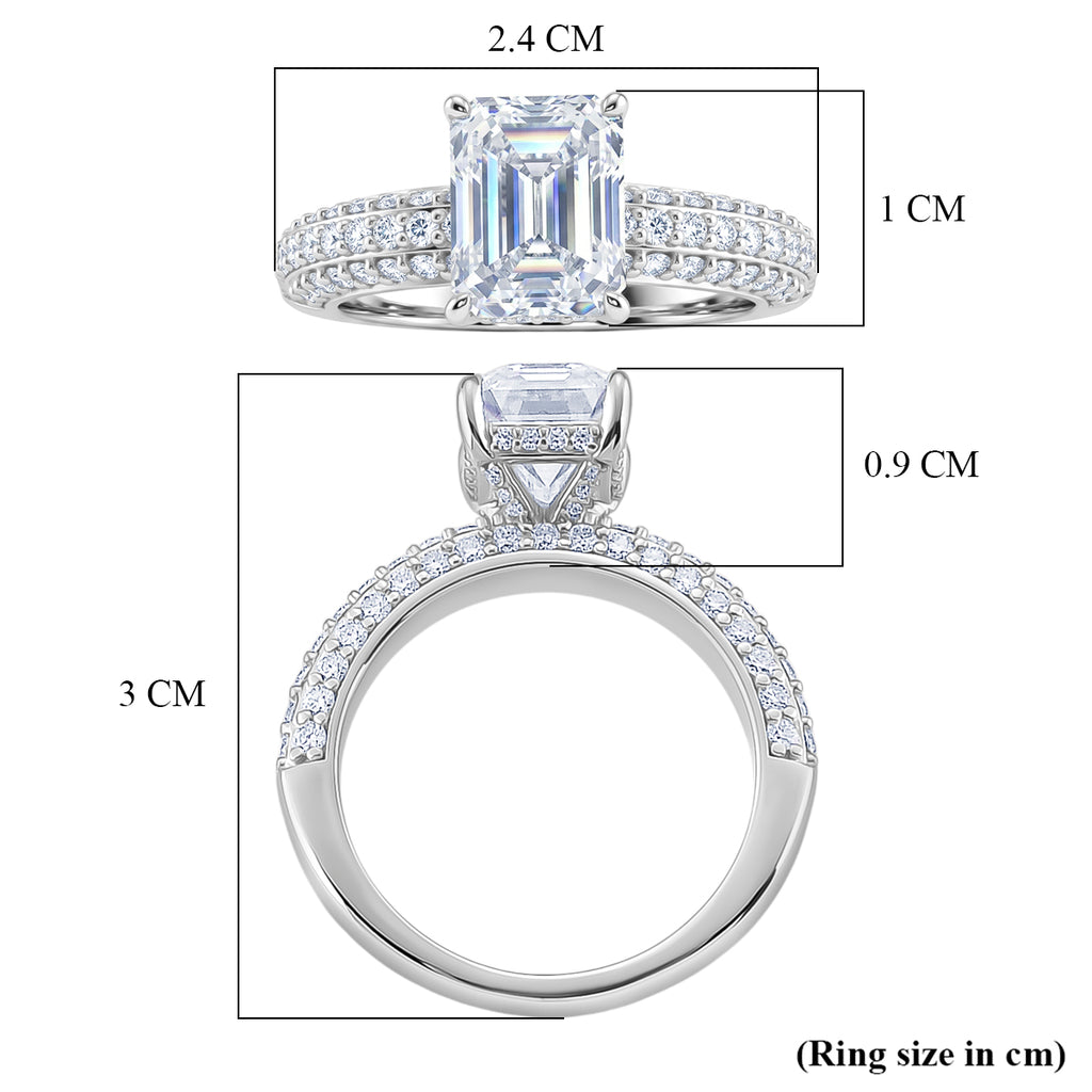 D'Joy Moissanite (VS/E-F) Forever Ring in Rhodium Overlay Sterling Silver 3.77 Ct._8516579_5