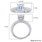 D'Joy Moissanite (VS/E-F) Forever Ring in Rhodium Overlay Sterling Silver 3.77 Ct._8516579_5