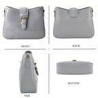 100% Genuine Leather Textured Casual Sling Bag with Adjustable Strap - Grey_8516624_4