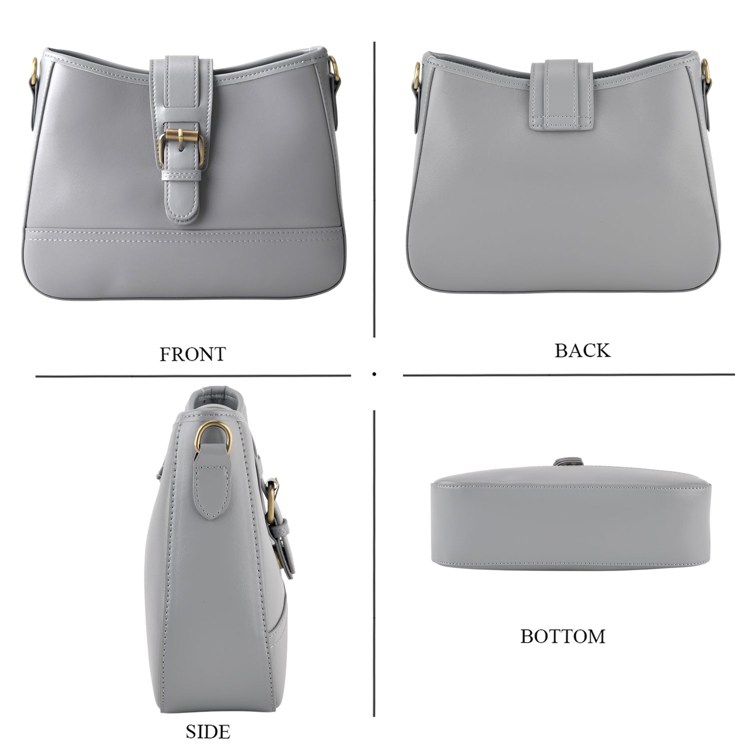 100% Genuine Leather Textured Casual Sling Bag with Adjustable Strap - Grey 8516624 3