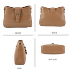 100% Genuine Leather Textured Casual Sling Bag with Adjustable Strap - Beige_8516627_4