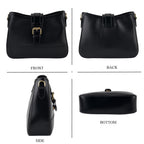 100% Genuine Leather Textured Casual Sling Bag with Adjustable Strap - Black_8516628_4