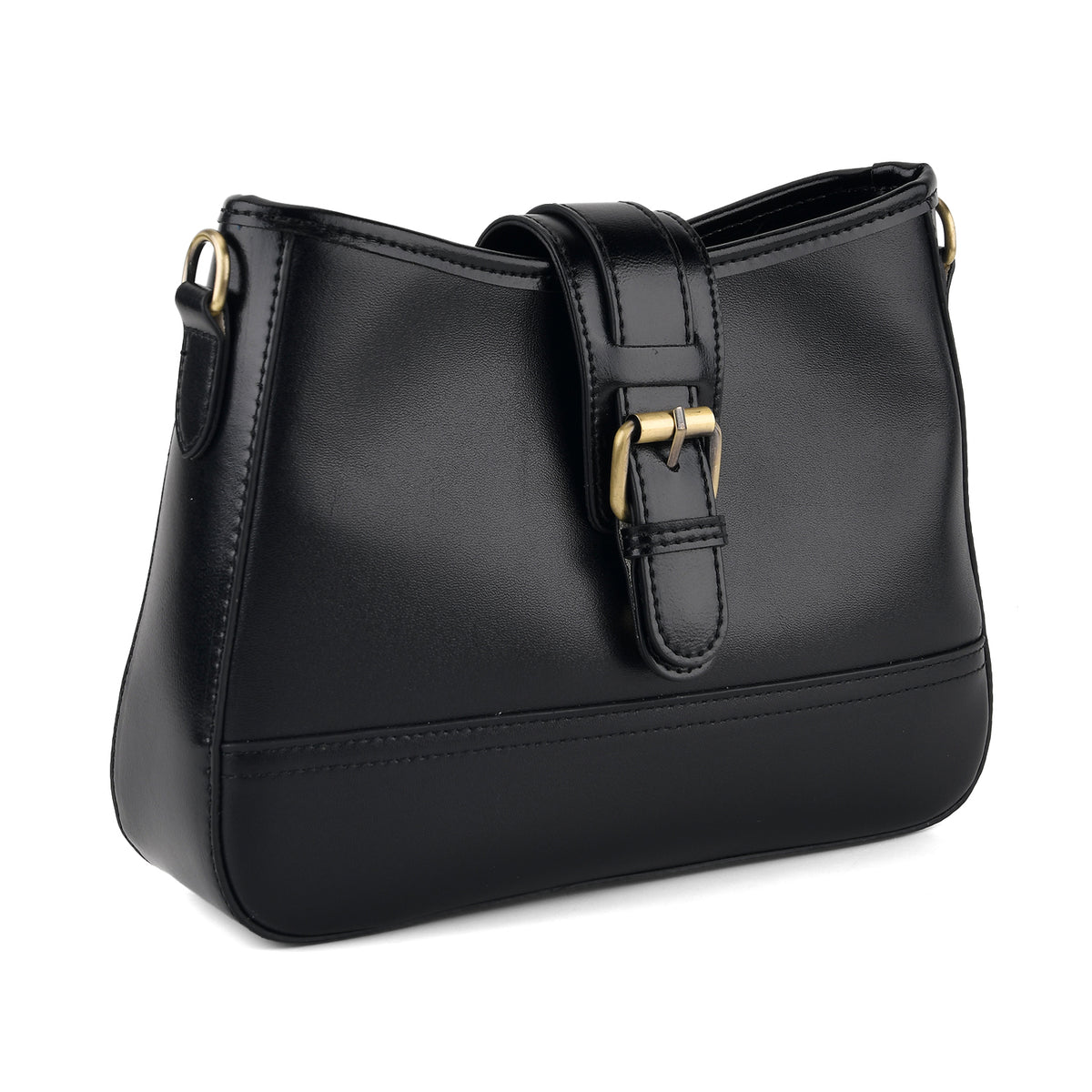 100% Genuine Leather Textured Casual Sling Bag with Adjustable Strap - Black 8516628 6