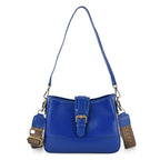 100% Genuine Leather Textured Casual Sling Bag with Adjustable Strap - Cobalt Blue_8516630