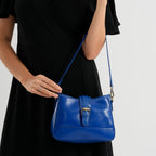 100% Genuine Leather Textured Casual Sling Bag with Adjustable Strap - Cobalt Blue_8516630_3