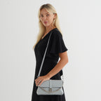 Genuine Leather Flap Over Crossbody Bag with 2 Interchangeable Straps - Grey_8516643_1
