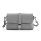 Genuine Leather Flap Over Crossbody Bag with 2 Interchangeable Straps - Grey_8516643_4