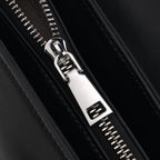 Genuine Leather Flap Over Crossbody Bag with 2 Interchangeable Straps - Black_8516644_5