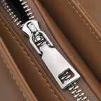 Genuine Leather Flap Over Crossbody Bag with 3 Interchangeable Straps - Khaki_8516645_5