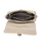 Genuine Leather Flap Over Crossbody Bag with 2 Interchangeable Straps - Beige_8516646_6