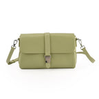 Genuine Leather Flap Over Crossbody Bag with 3 Interchangeable Straps - Apple Green_8516647_4