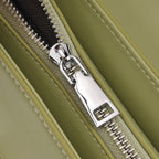 Genuine Leather Flap Over Crossbody Bag with 3 Interchangeable Straps - Apple Green_8516647_5