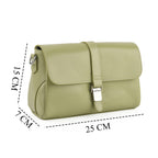 Genuine Leather Flap Over Crossbody Bag with 3 Interchangeable Straps - Apple Green_8516647_7