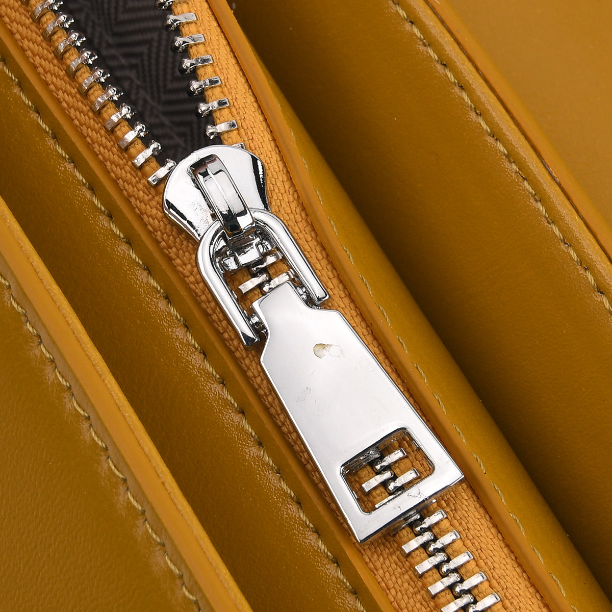 Genuine Leather Flap Over Crossbody Bag with 3 Interchangeable Straps - Yellow V32515005 6
