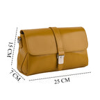 Genuine Leather Flap Over Crossbody Bag with 3 Interchangeable Straps - Yellow_8516649_7