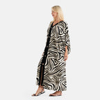 La Marey Printed Kaftan (Size - One Size) - Black_8516651_2