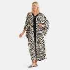 La Marey Printed Kaftan (Size - One Size) - Black_8516651_3