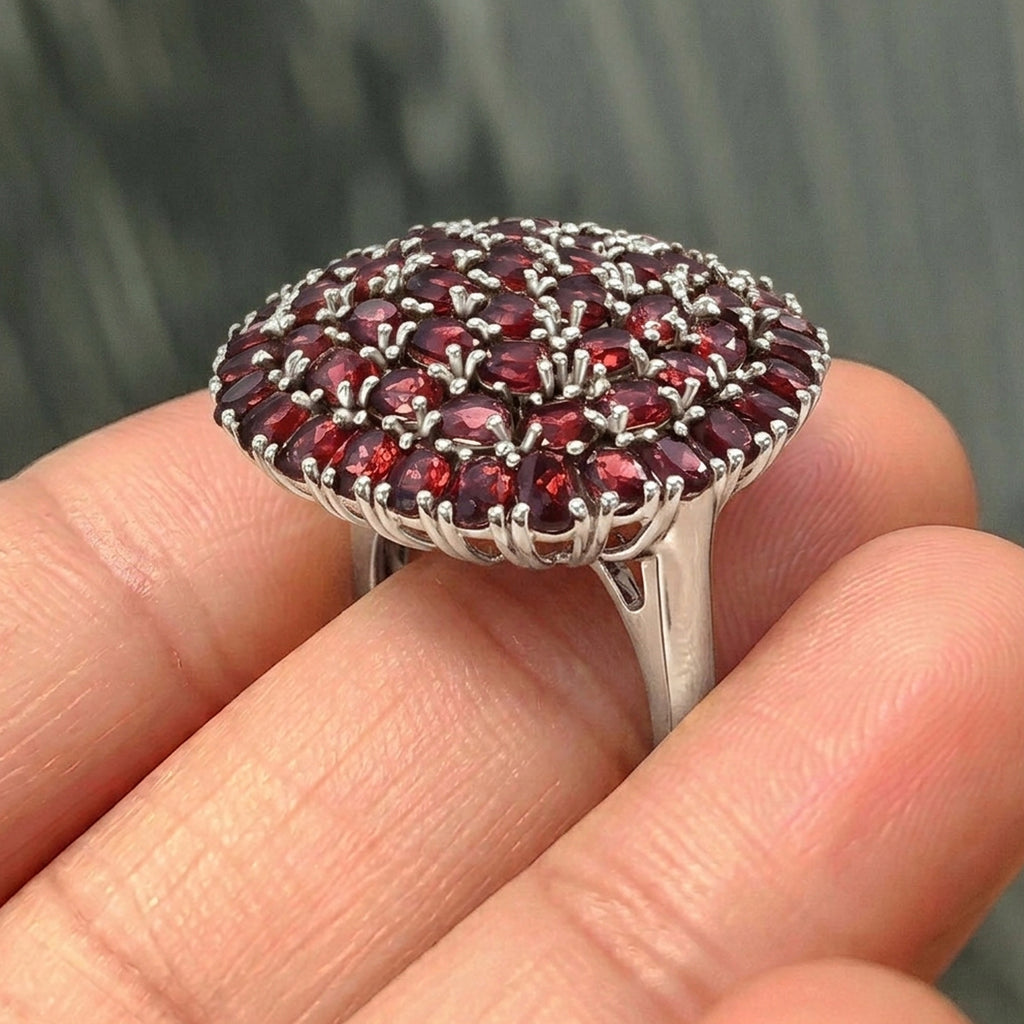 Red Garnet Cluster Ring 13.00 Ct._8516675_5
