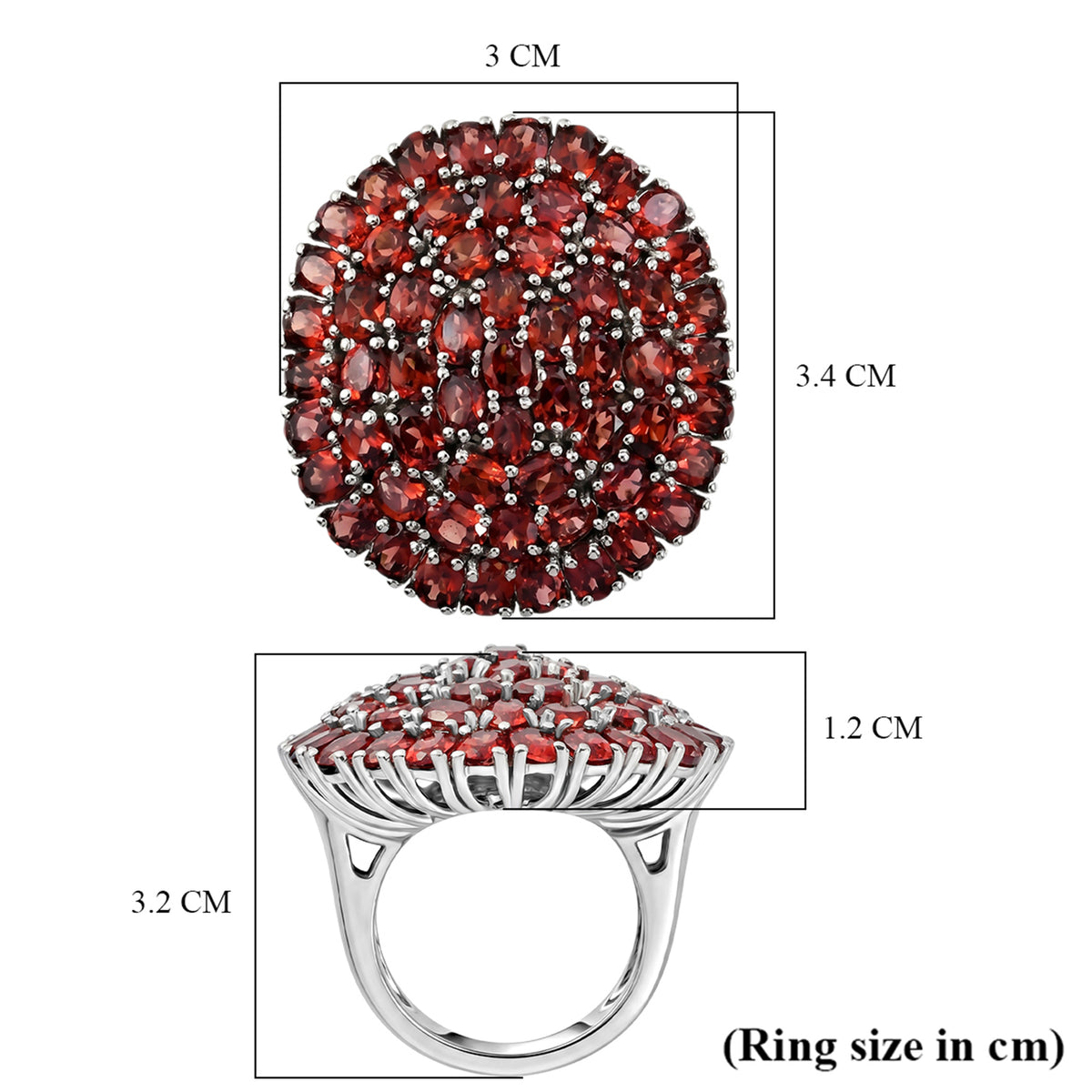 Red Garnet Cluster Ring 13.00 Ct. V32520921 8