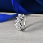 D'Joy - Moissanite Cluster Ring in Platinum Overlay Sterling Silver 1.36 Ct._8516825_2