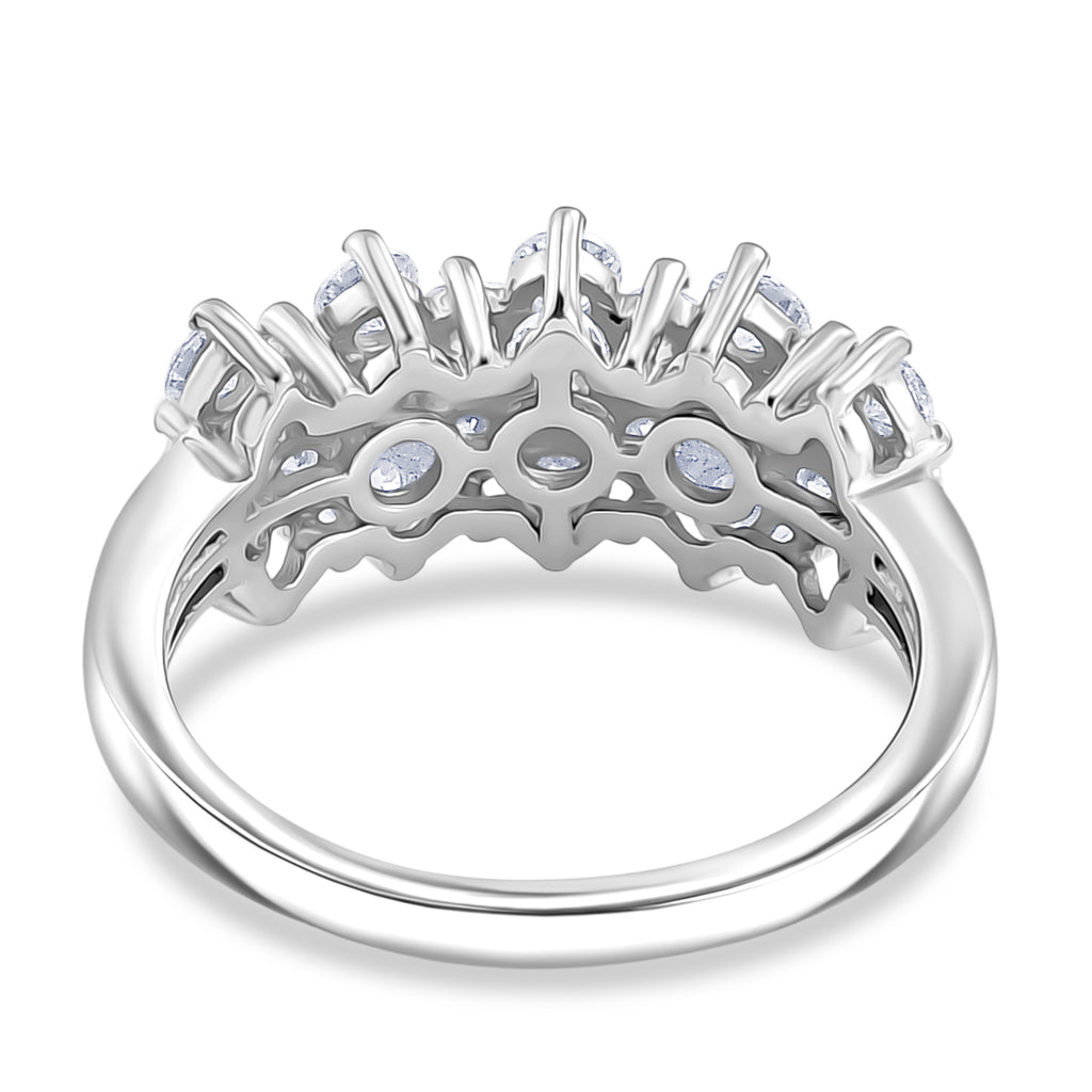 D'Joy - Moissanite Cluster Ring in Platinum Overlay Sterling Silver 1.36 Ct._8516825_4