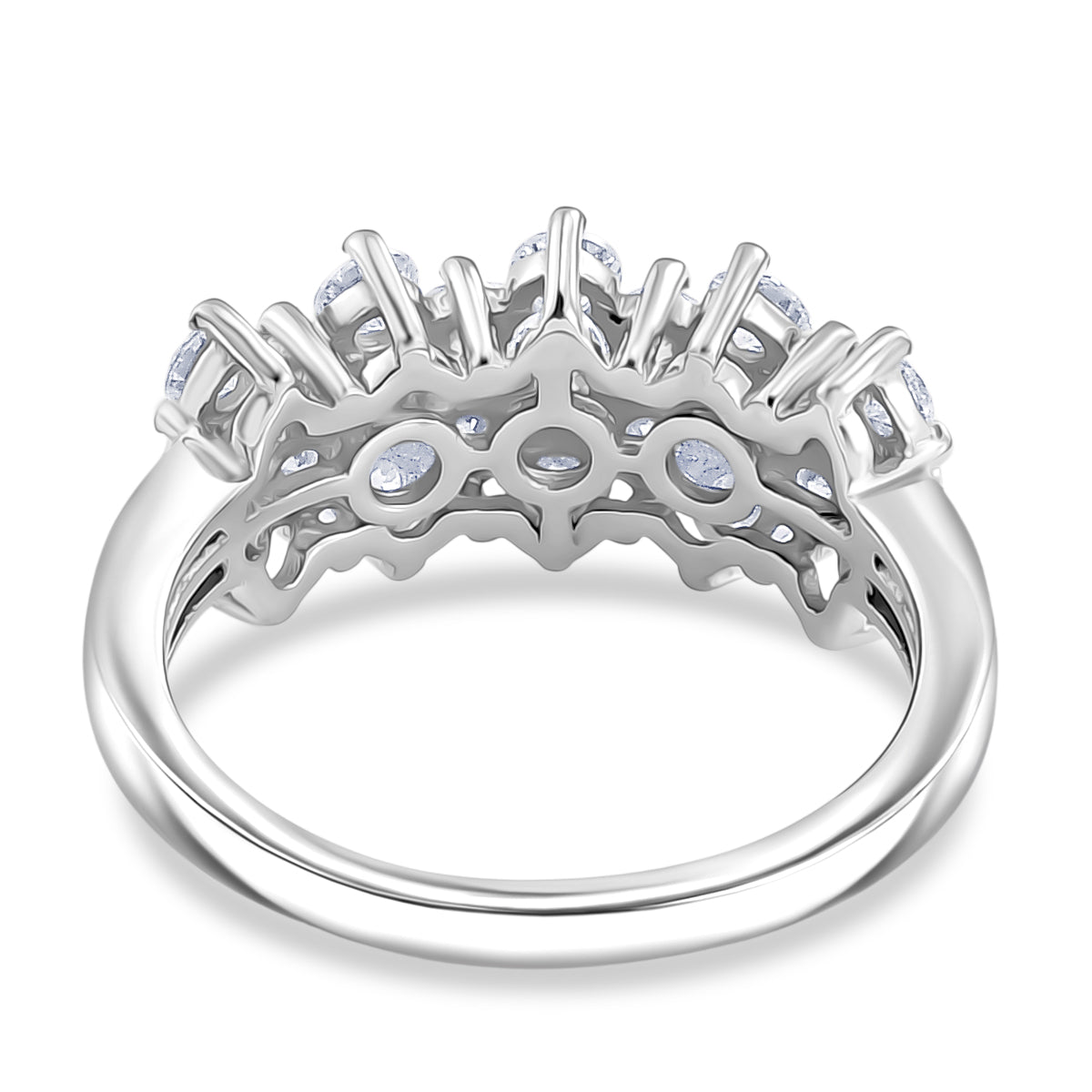 D'Joy - Moissanite Cluster Ring in Platinum Overlay Sterling Silver 1.36 Ct. V32519067 5