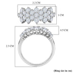 D'Joy - Moissanite Cluster Ring in Platinum Overlay Sterling Silver 1.36 Ct._8516826_5