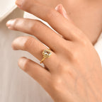 Natural AAA Turkizite (1.16 Ct) & Lab Grown Yellow Diamond (Si) Ring in 18K Gold Vermeil Sterling Silver 1.37 Ct._8516935_1