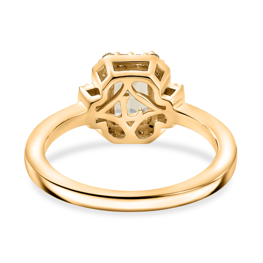 Natural AAA Turkizite (1.16 Ct) & Lab Grown Yellow Diamond (Si) Ring in 18K Gold Vermeil Sterling Silver 1.37 Ct._8516935_4