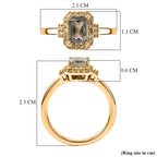 Natural AAA Turkizite (1.16 Ct) & Lab Grown Yellow Diamond (Si) Ring in 18K Gold Vermeil Sterling Silver 1.37 Ct._8516935_5